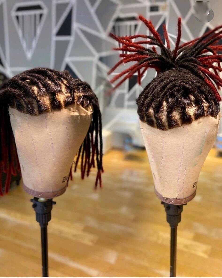 FULL LACE Toupee/ Topper. Afro Kinky Dread Loc Ombre Blonde