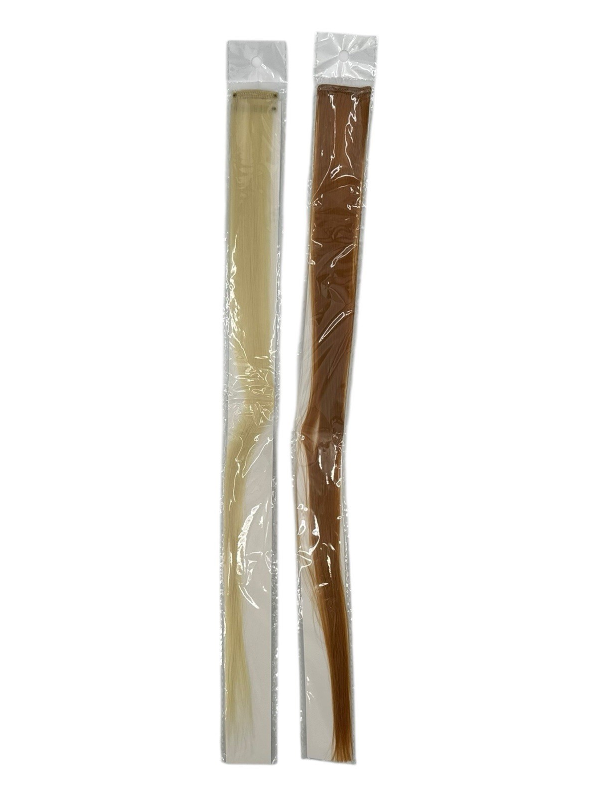 2 Clip-In Straight Hair Extensions 18” Blonde & Auburn New Sealed Pack 1” Wide