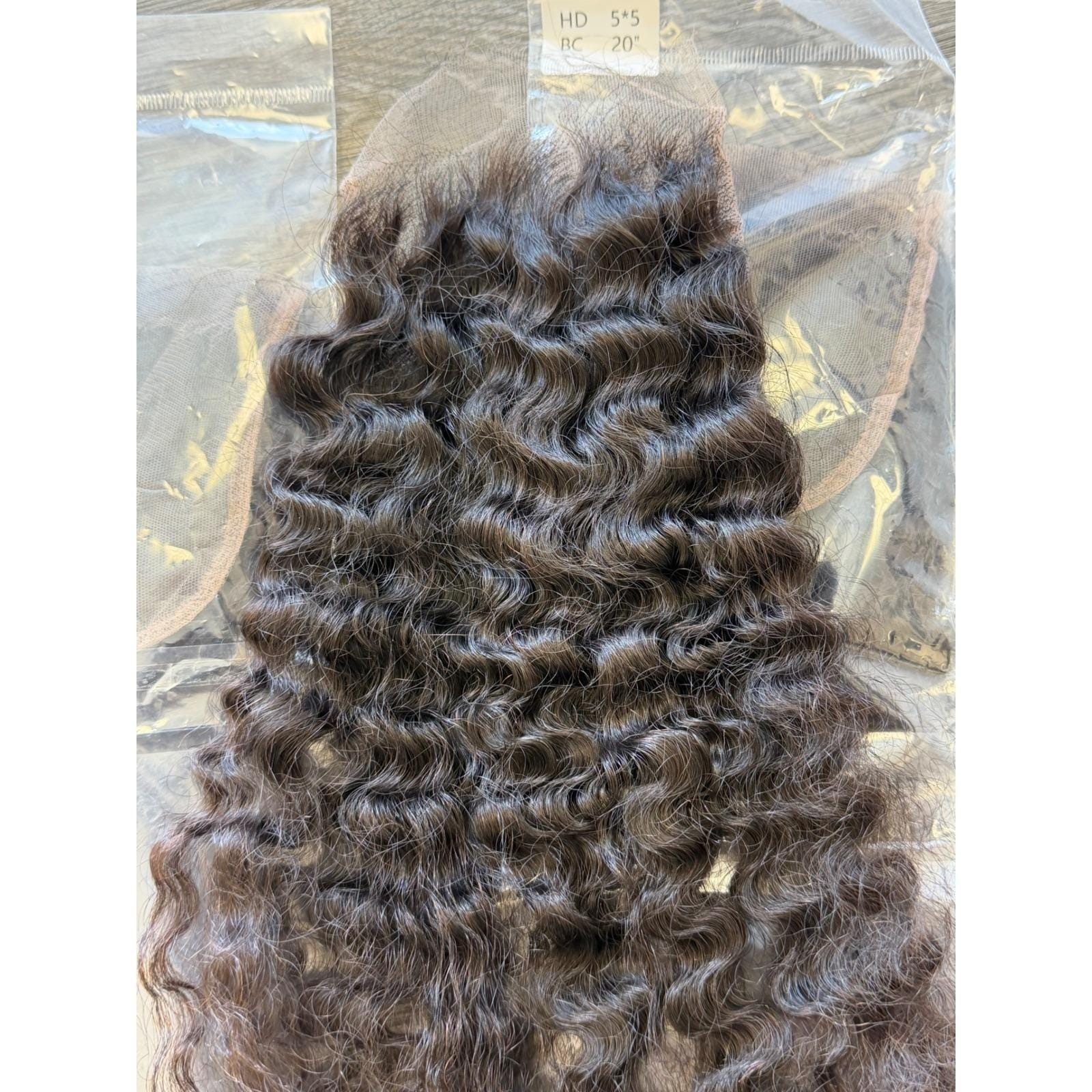 18″ Burmese Curly Hair HD 5×5 Lace Closure Free Part 100% Human Hair