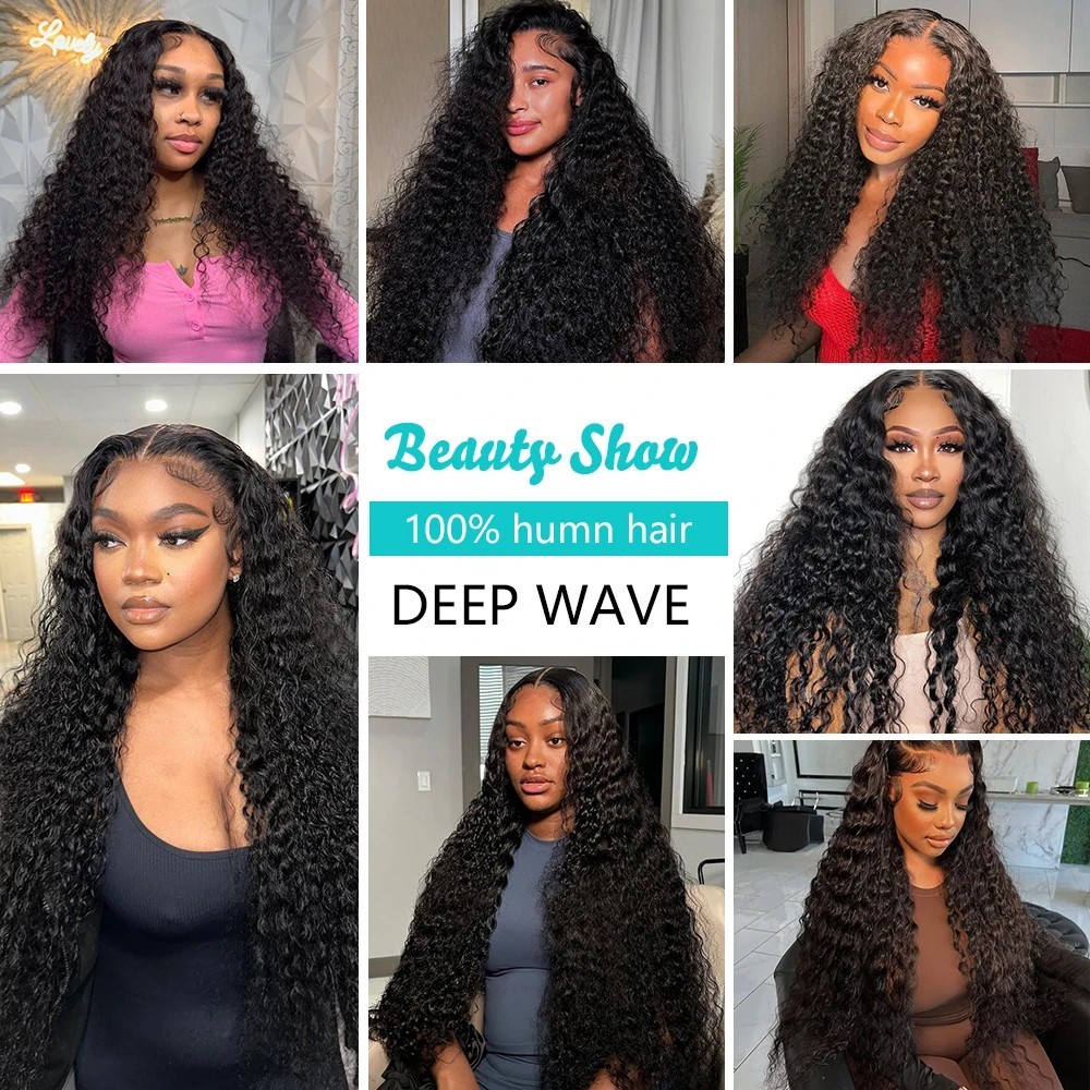 3PCS Luxury Deep Wave 100 % Remy Human Hair Bundles Natural Color Beauty Gift