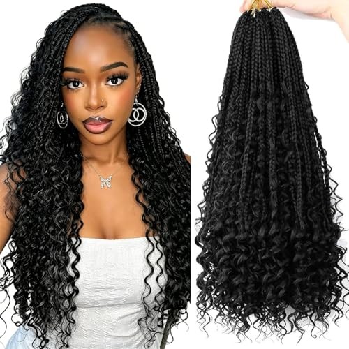 20 Inch Goddess Box Braids Crochet hair for Black Women 20 Inch (Pack of 8) 1B