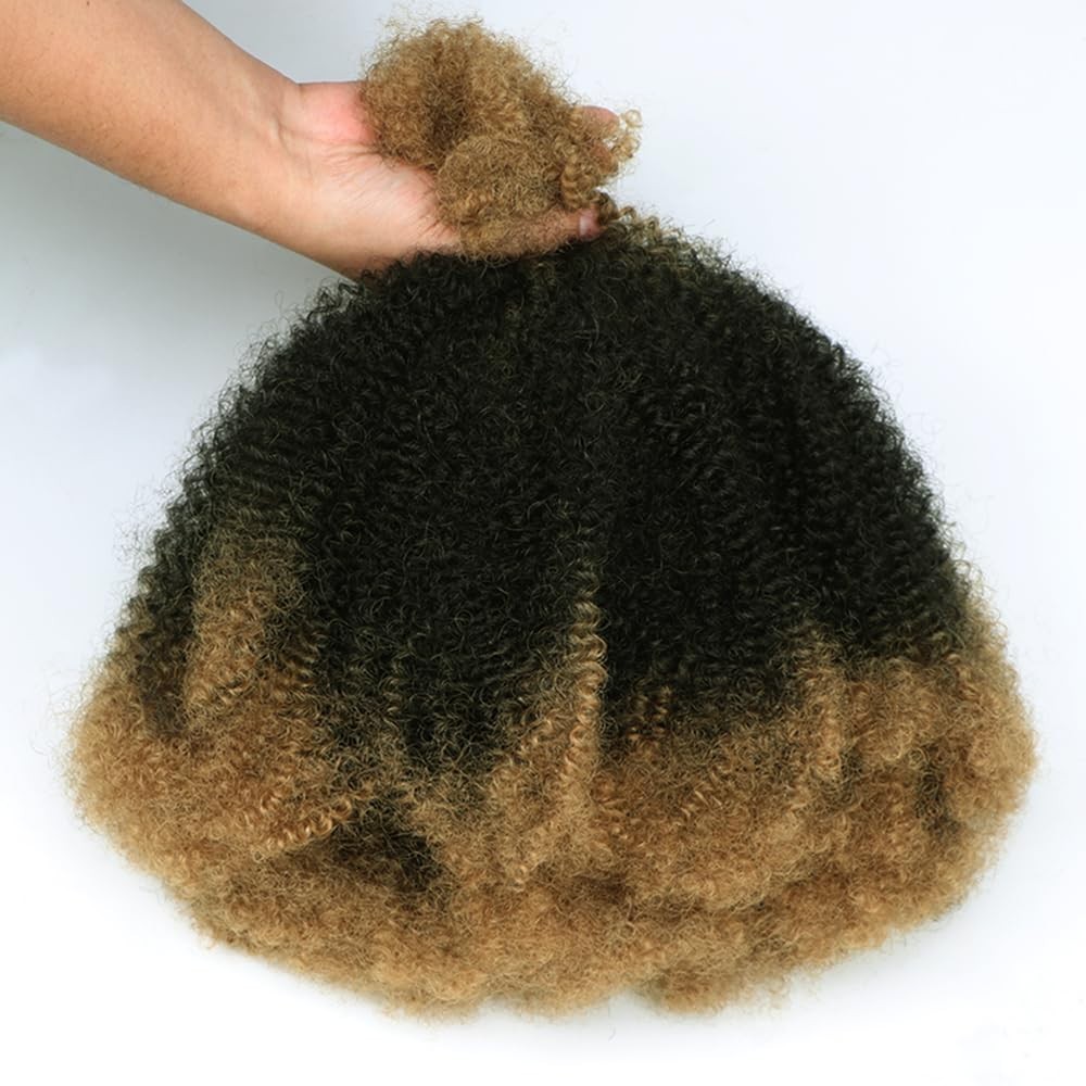 Afro Kinky Bulk Blend Semi Human Hair 18 Inch 100 Gram Curly Blend Mini Twist