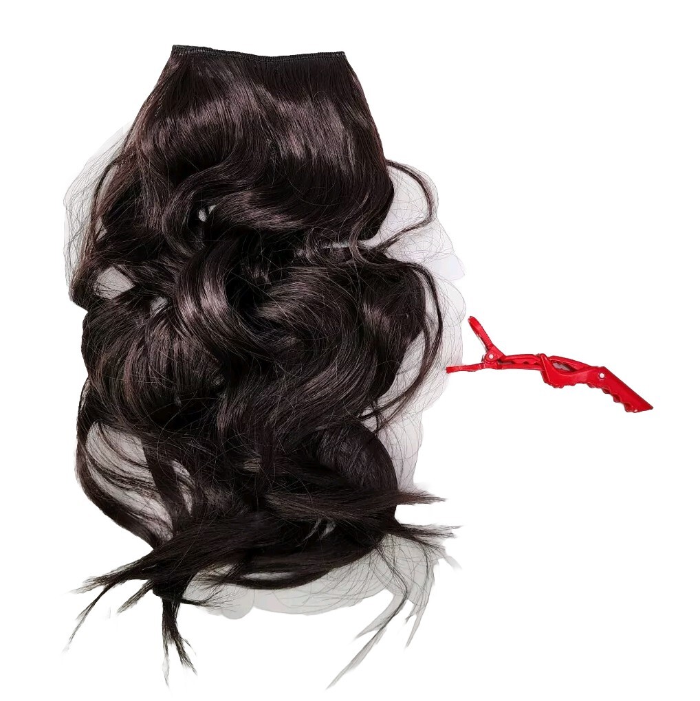 KooKaStyle YK6X03 Brown 16″ Long Bouncey Wavey Clip Hair Extensions- Pack Of 4