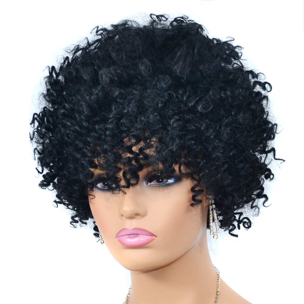 African Curly Wigs for Black Women Short Spring Twist Afro Curls Wigs Party Wigs