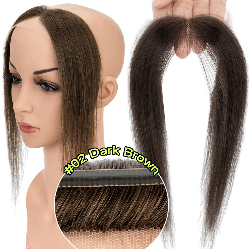 FULL LACE HAND-TIED FRONT HAIRLINE HUMAN HAIR PATCHES Hairpiece For Women Topper