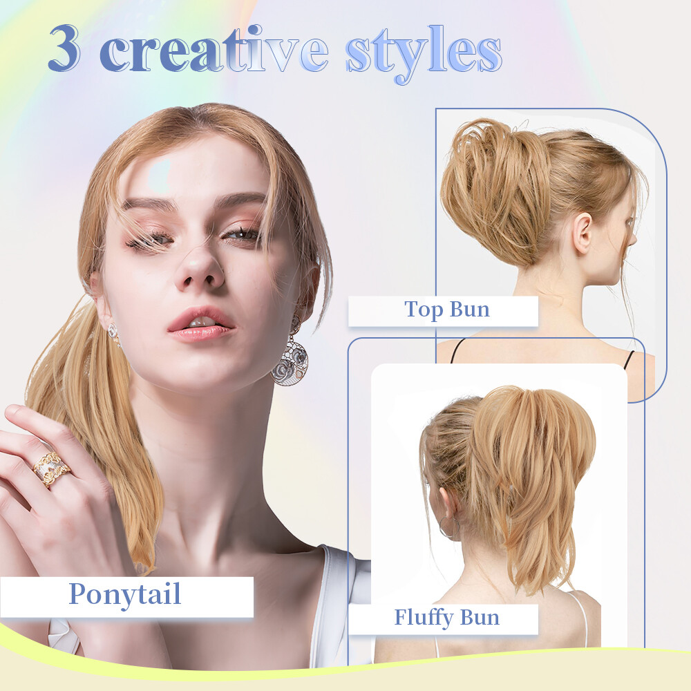 Women Clip In Ponytail Claw On Pony Tail Hair Extension Hair Piece Metal Wire US