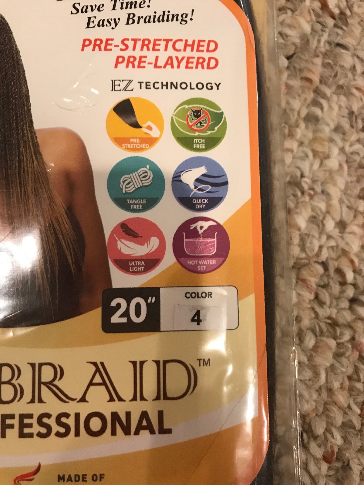 EZBRAID I&I Hair 100% Spectra Pre-Stretched 20” Color 4 Medium Brown Lot Of 7.