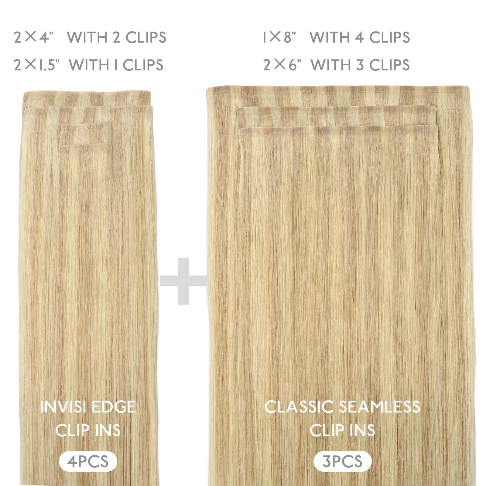 Wennalife Invisi Seamless Clip In Hair Extensions Real Human Hair 12 Inch 80G