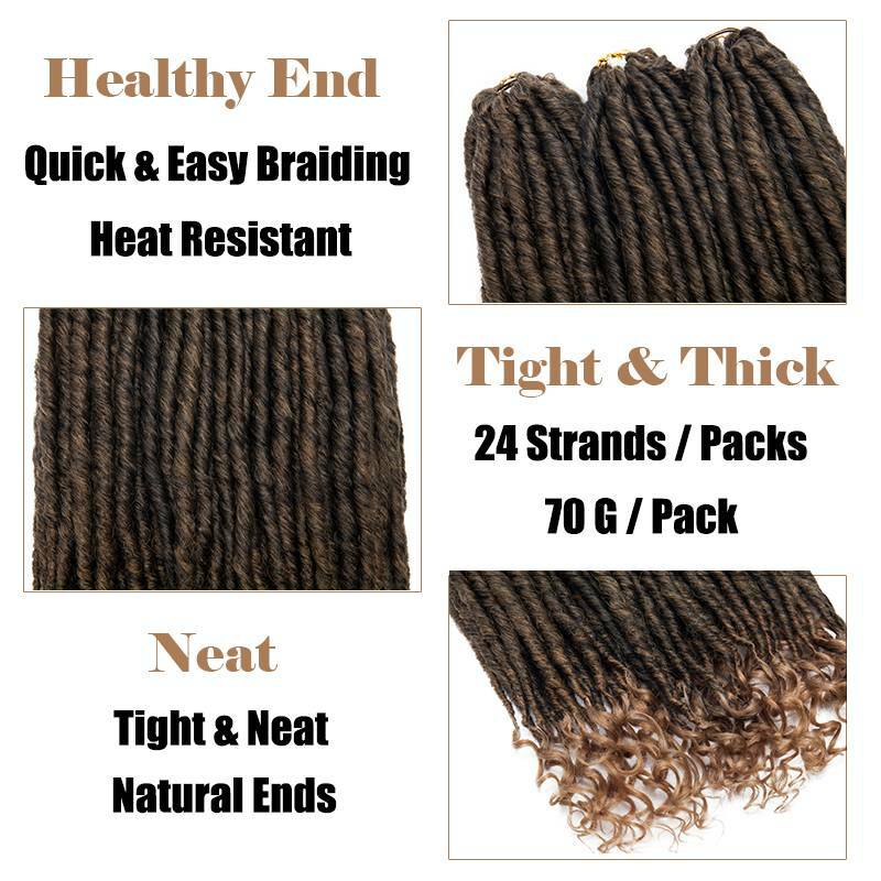 10 Colors Available Thick Goddess Faux Locs Crochet Braids Hair Extensions Woman