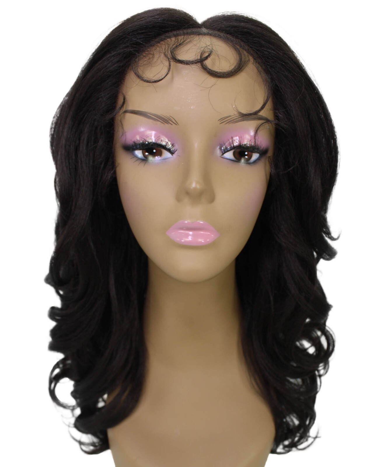 LUXLUXE Kiara Wavy Layered 18 in Long T Part Lace Front Wig, Heat Resistant Fibe