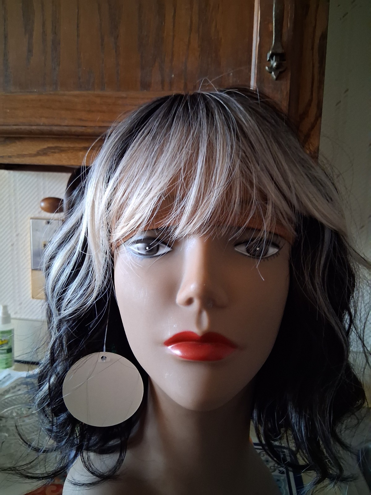 Platinum Blonde High Fiber Hair Wig with Bangs for Women Heat Resistant Fiber