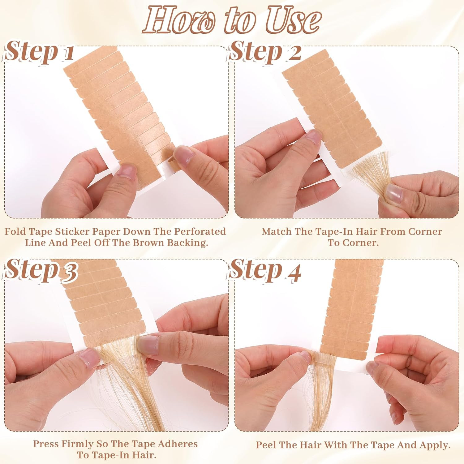 240 Pcs Hair Extension Tape, Double Sided Strong Adhesive Replacement Hair Tape