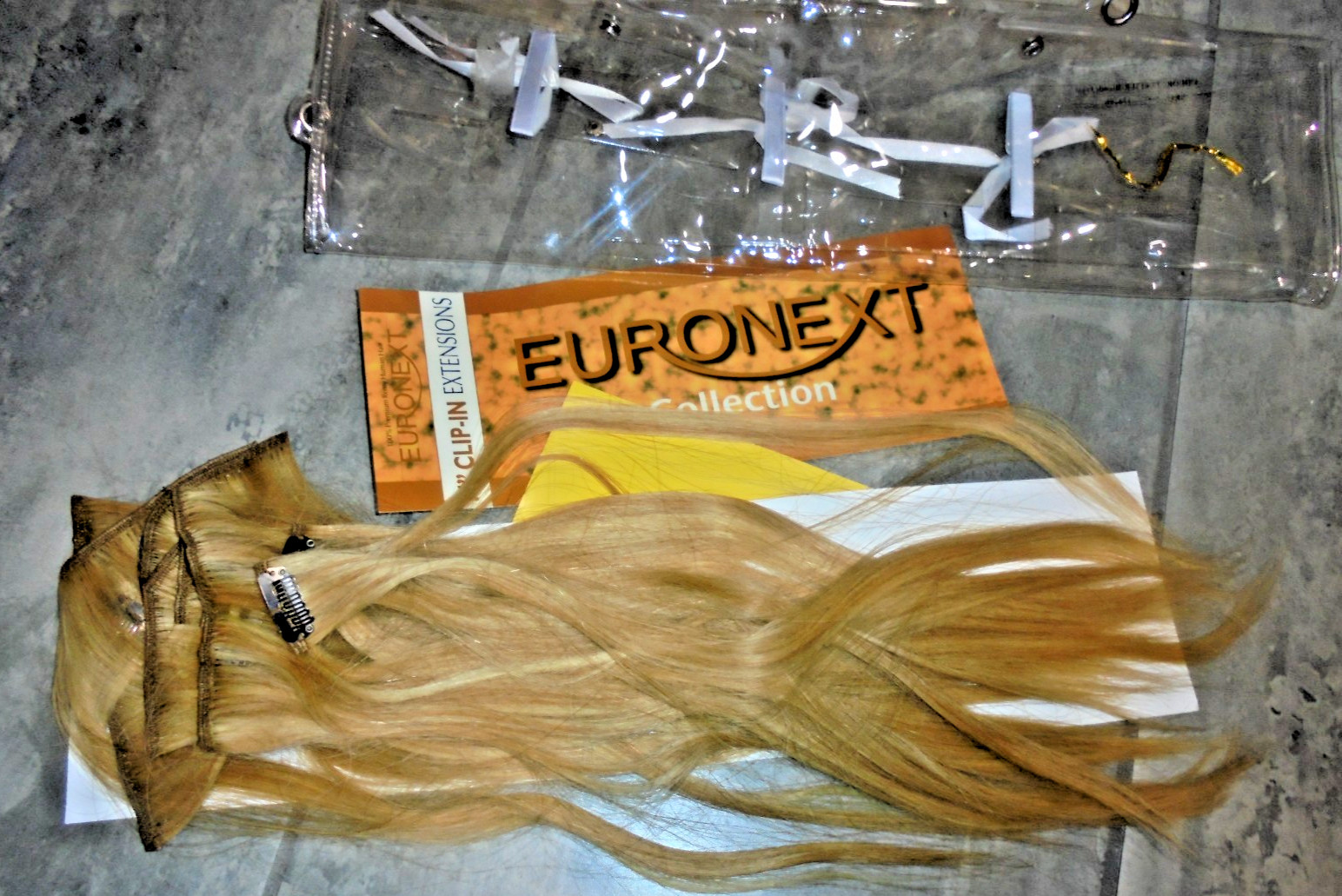 EURONEXT collection 27/613ER 14” Clip-In Human Hair Extension~ Blonde Frost