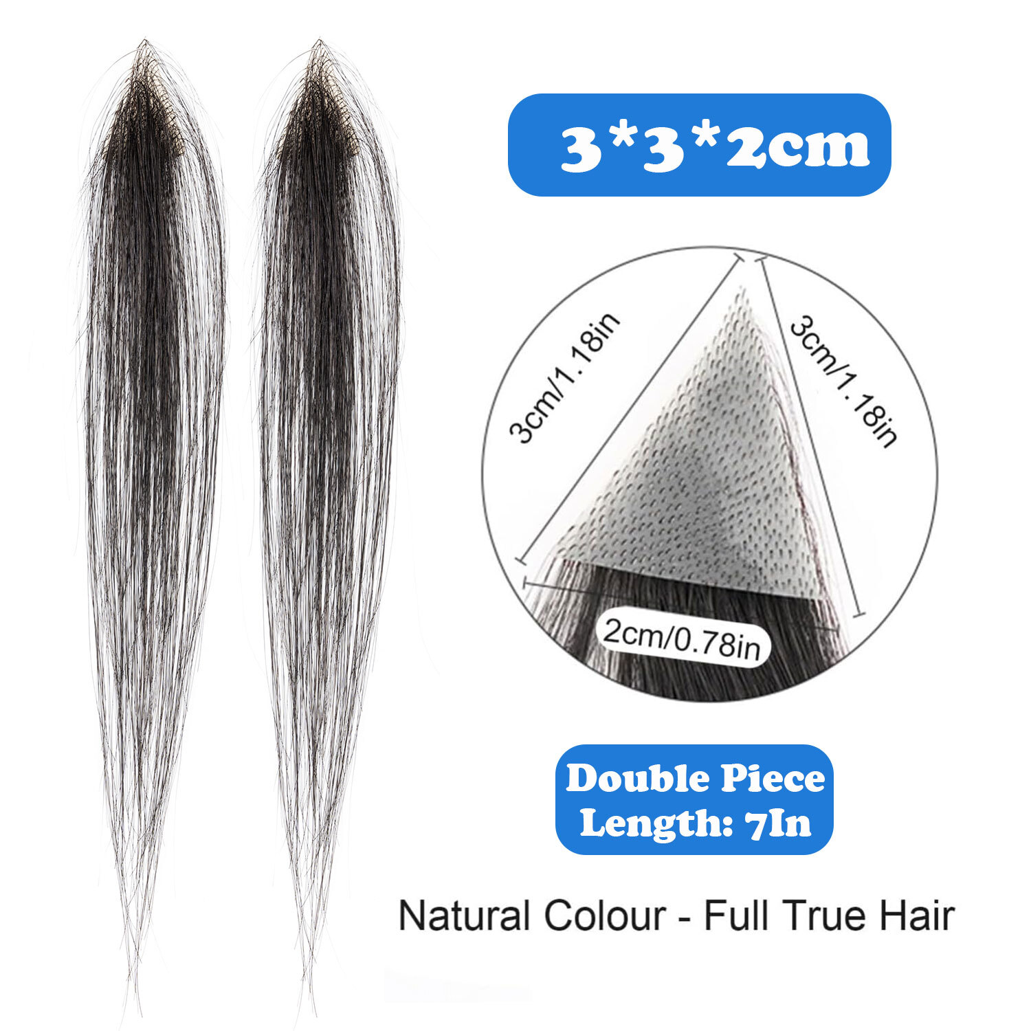 Front Hairline 100% Human Hair Patch Full Skin Base Cover-Up Topper Piece Toupee