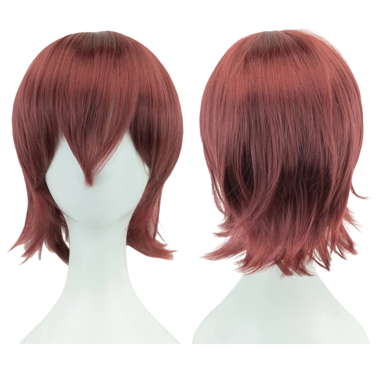 Unisex 12″ Short Bob Cosplay Wig with Bangs Synthetic Halloween Party Wig