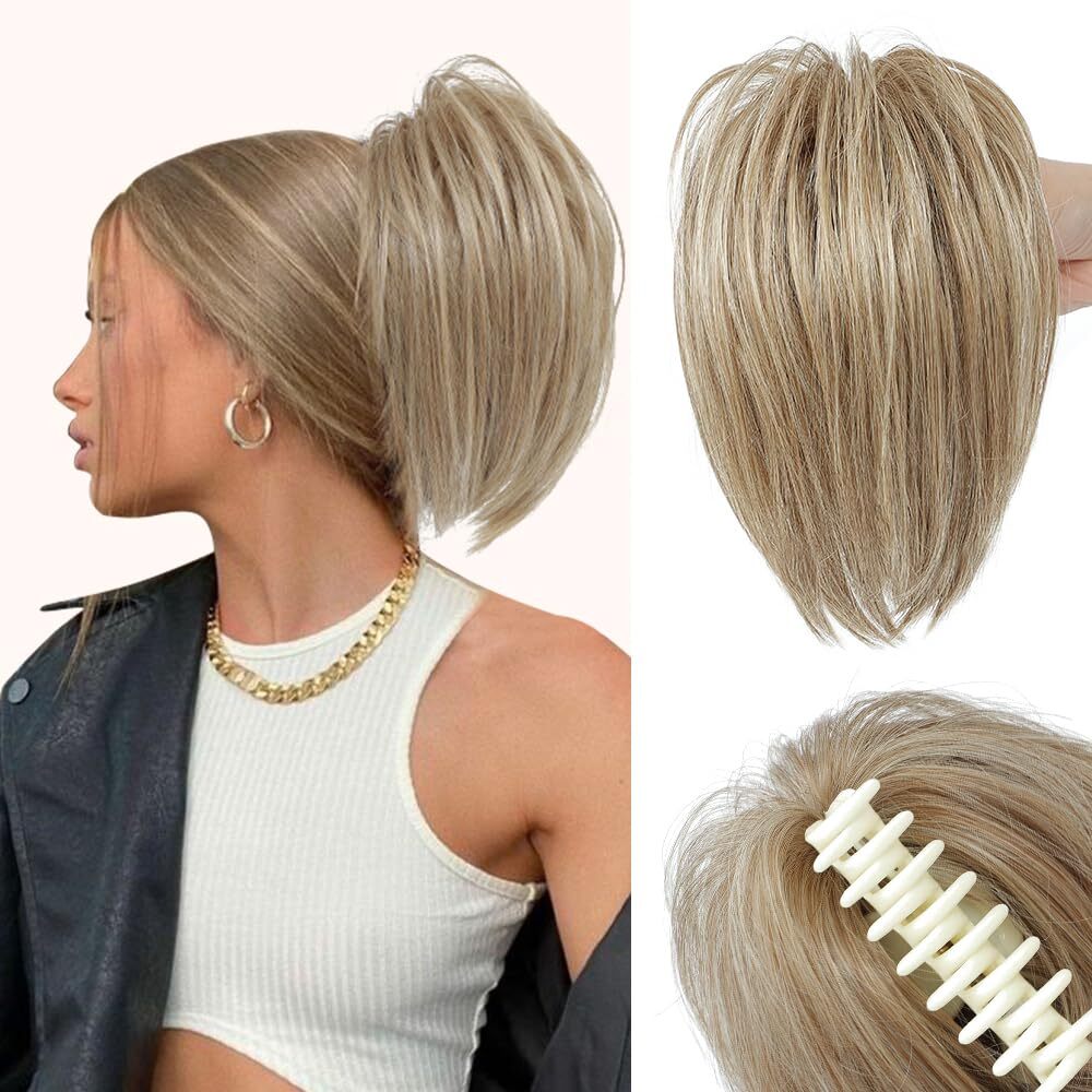 THICK Messy Bun Hair Piece Scrunchie Updo Claw Clip Hair Extensions as Human
