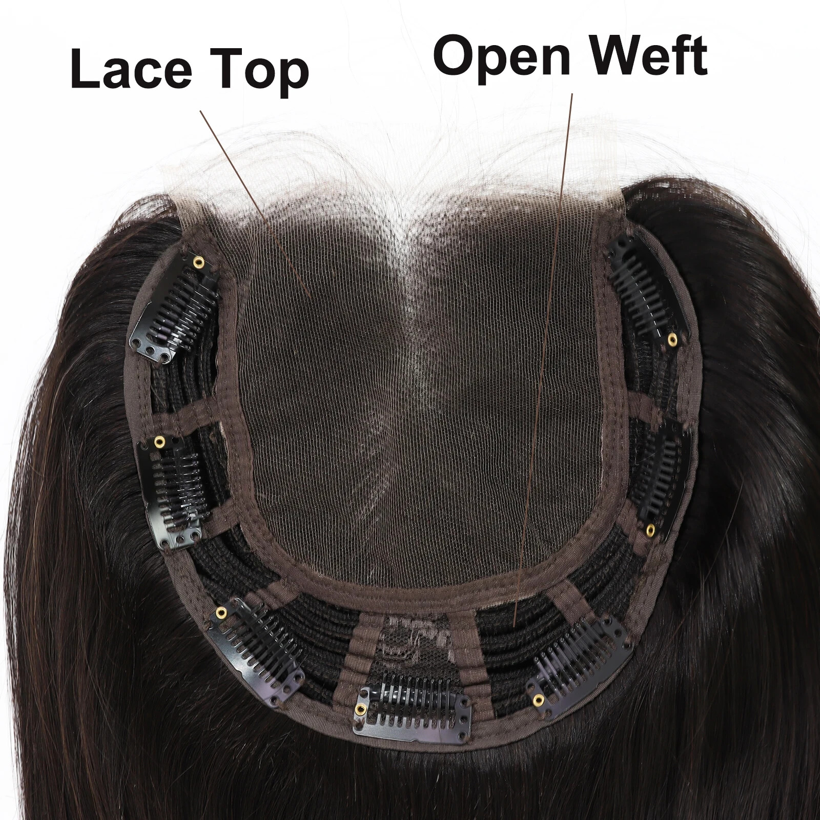 8×8″ HD Transparent Lace Topper Human Hair Piece Women Straight Closure 26″