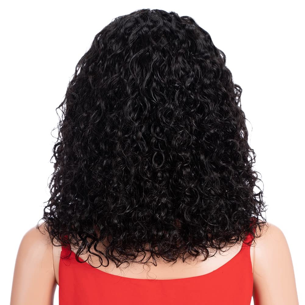 Spotlight Short Kinky Curly Wigs 14 Inch Bob Loose Wave Human Hair Wigs For