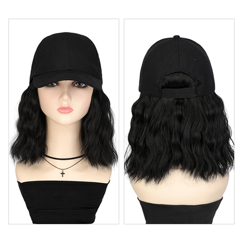 Women Baseball Cap Hat Wig Hairpiece with Short Curly Casual Daily Wear Dating