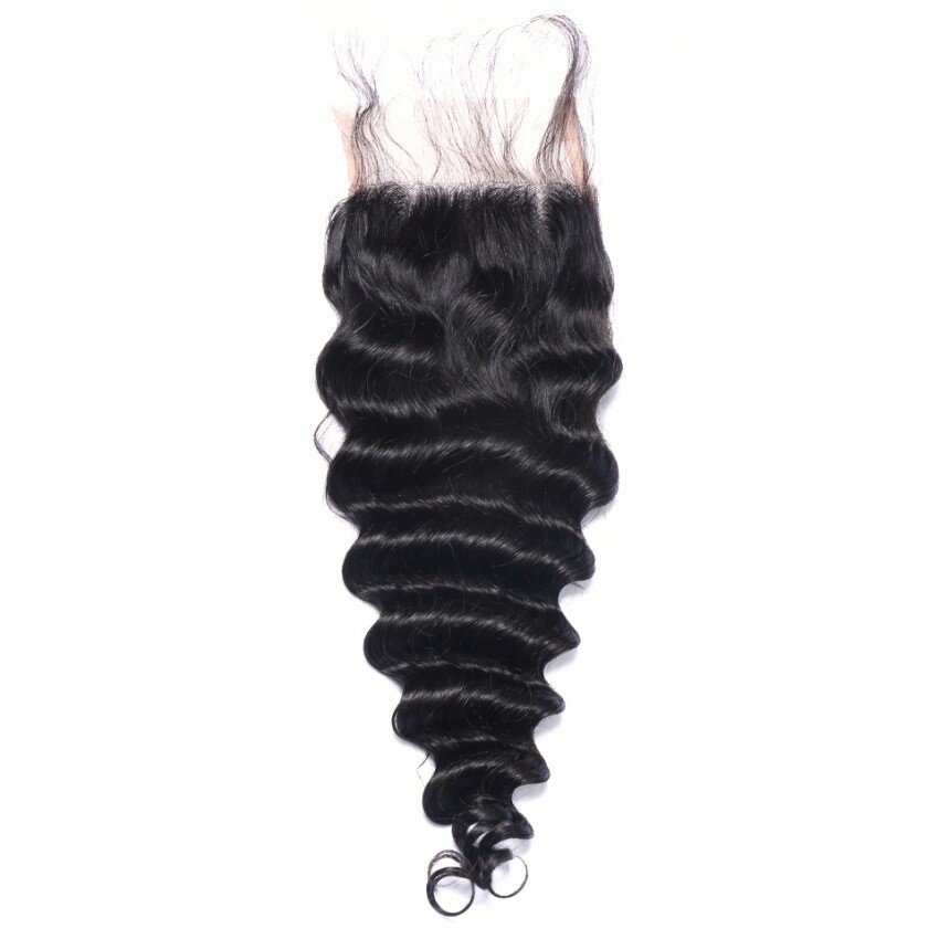 4X4 Lace Closure Brazilian 100% Human Hair Deep Wave 27# 30# Color 12-24inch