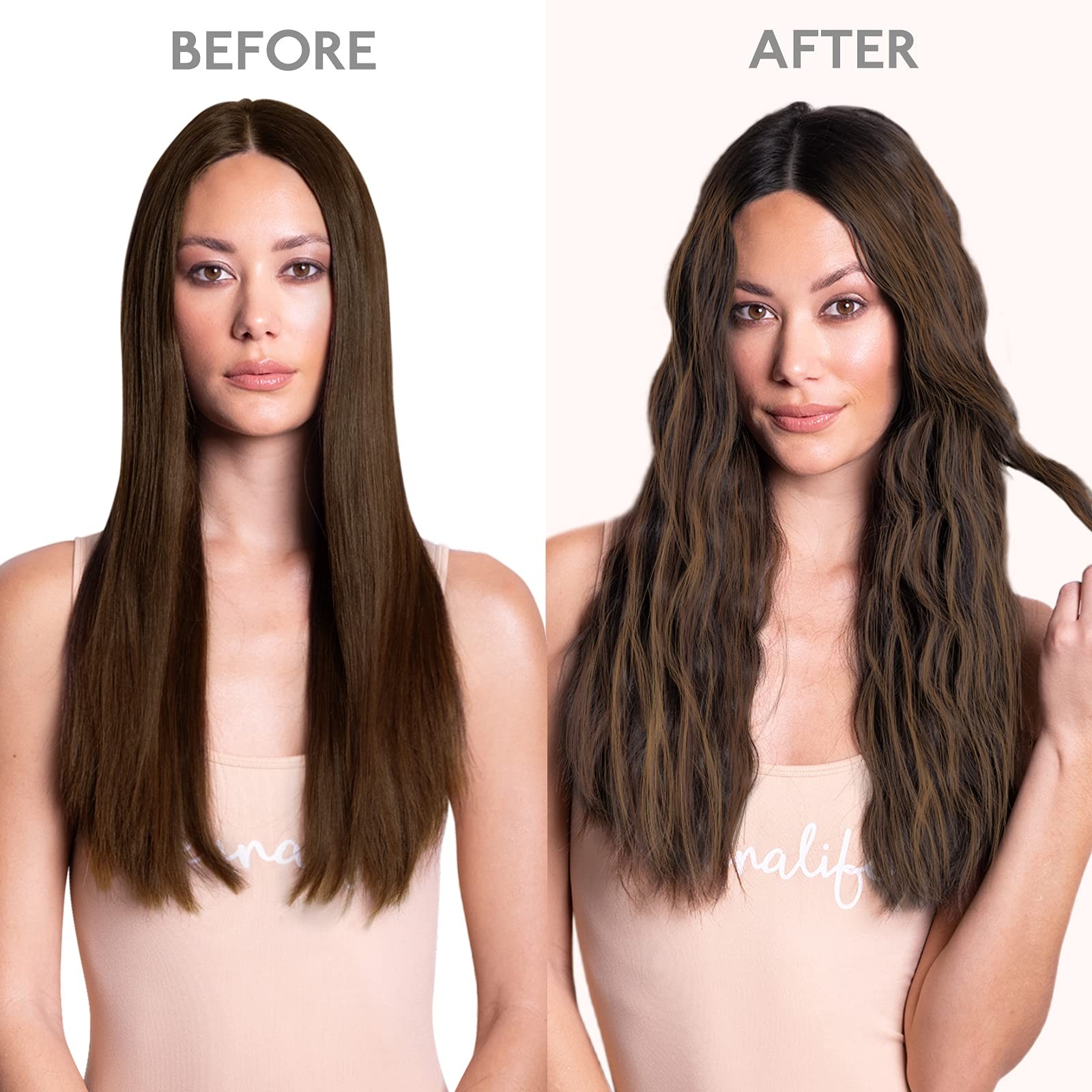 WENNALIFE Clip in Hair Extensions Real Human Hair, 14 Inch 120g 7pcs Dark Bro…