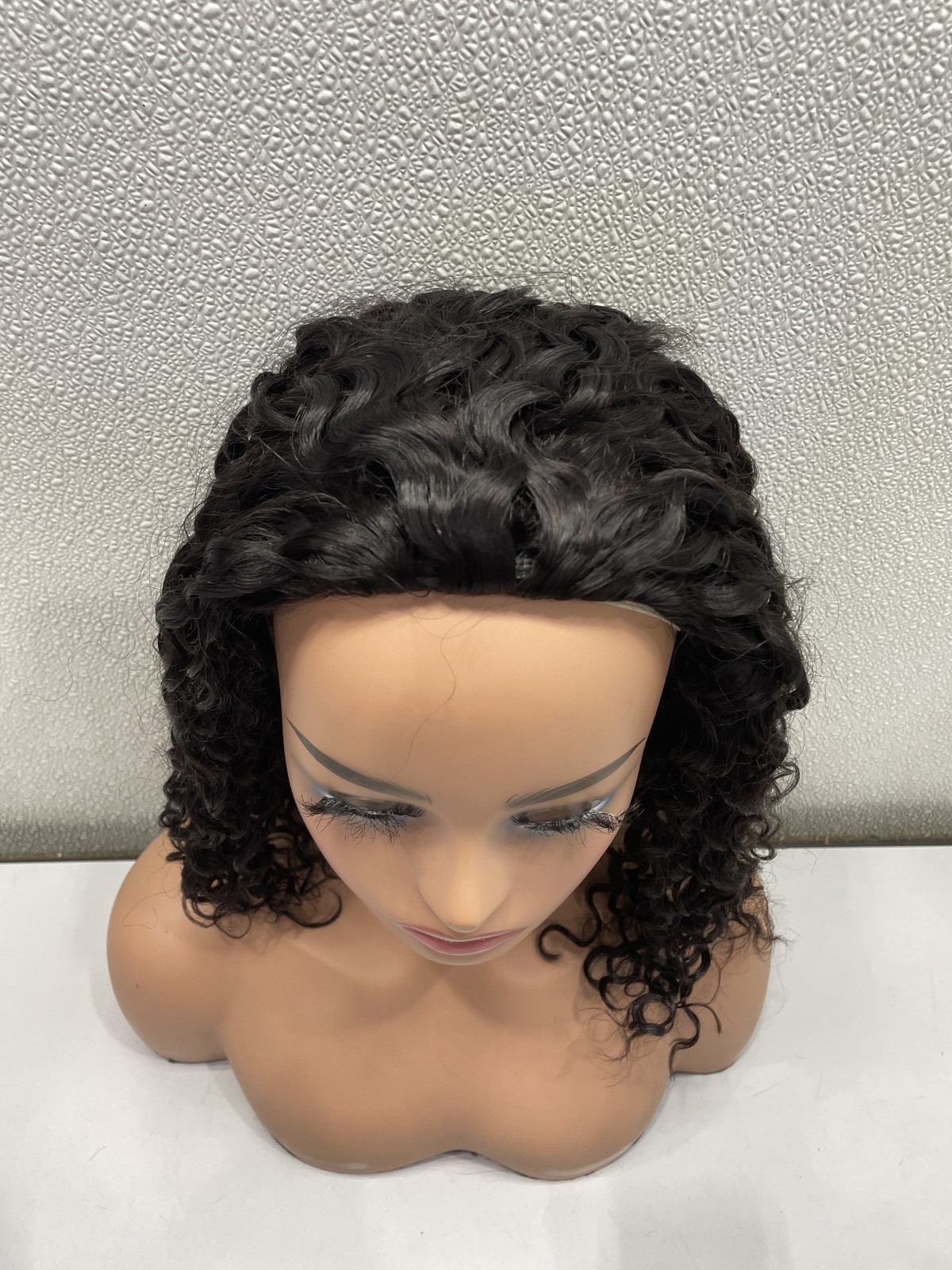 ISee Water Wave Natural Black Human Hair Half Wig 16″, Beginner Friendly