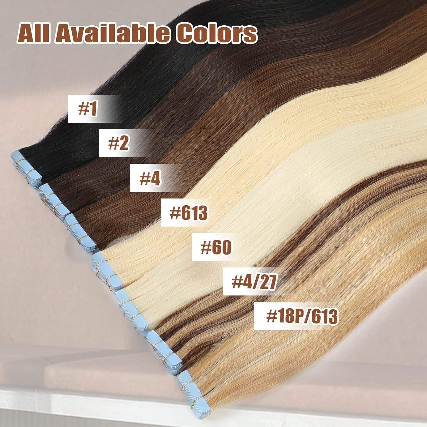 Tape in Real Human Hair Extensions Seamless Skin Weft Remy Russian Hair Straight