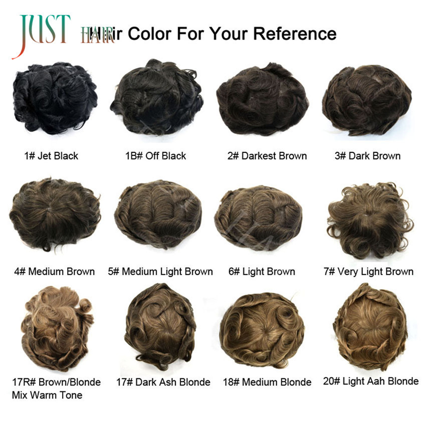 Invisible Thin Skin Mens Toupee Remy Hair Replacemen Poly Hairpieces System PAPY