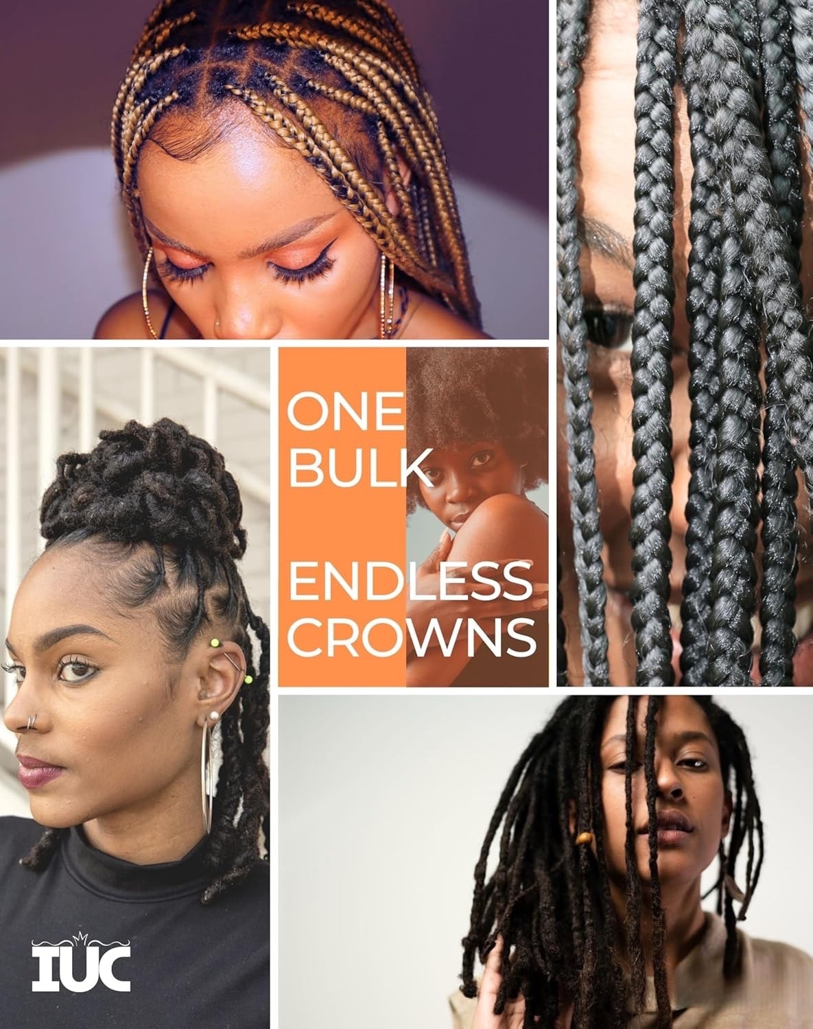 IUC Afro Kinkys Bulk 100% Human Hair, 1 Pack 50 Gram, #613, 16 inch – CLEARANCE!