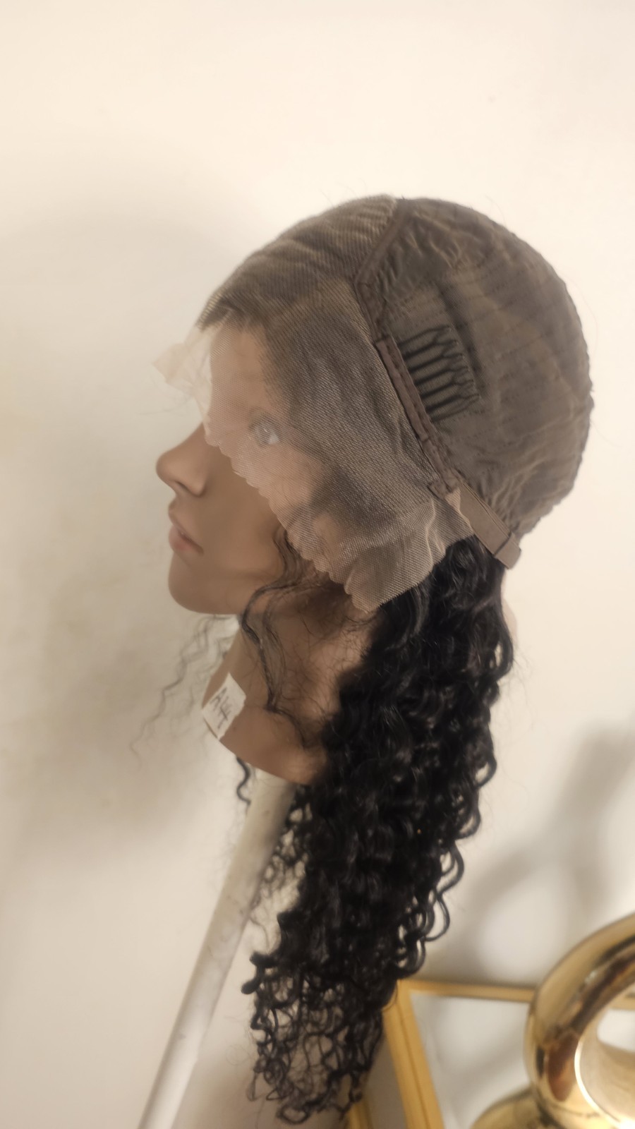 High Quality natural 24 ” water wave 100% Virgin Human Hair Lace closure Wig.