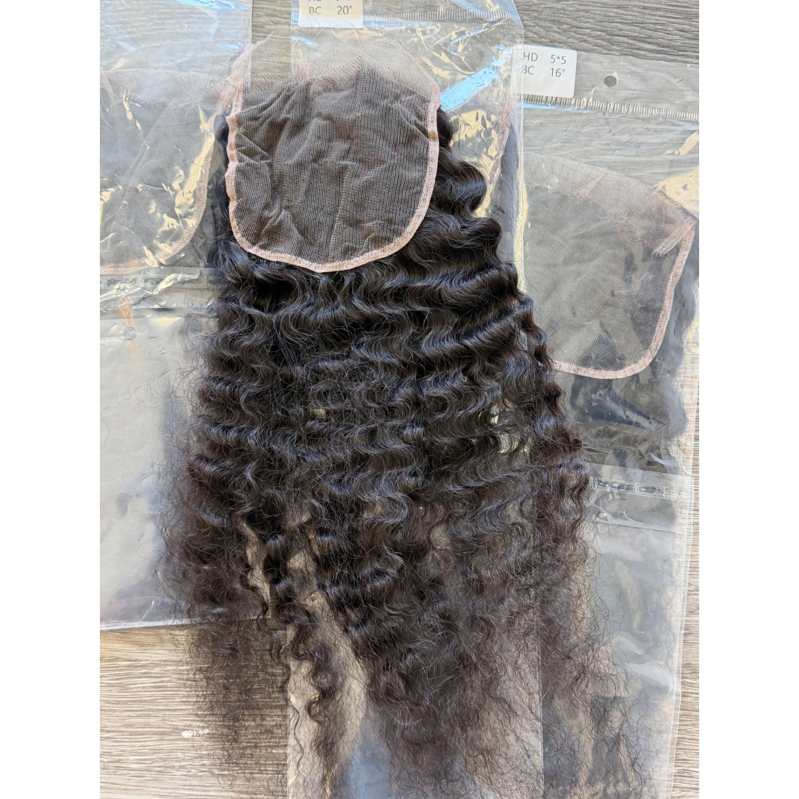 14″ Burmese Curly Hair HD 5×5 Lace Closure Free Part 100% Human Hair