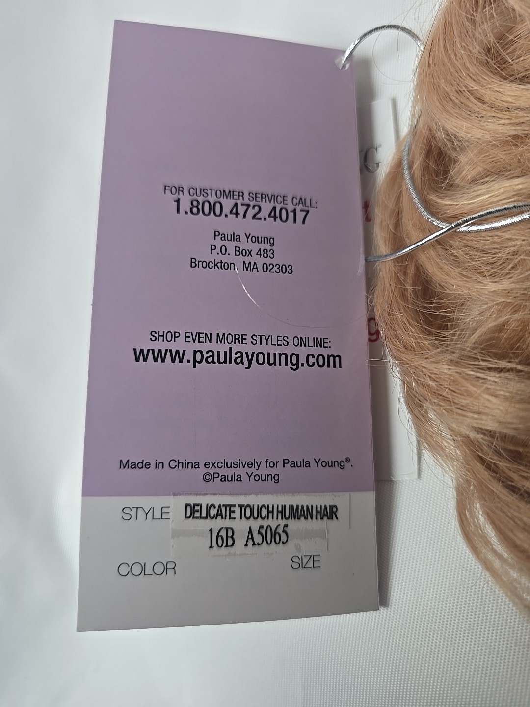 Paula Young Wiglet Delicate Touch Human Hair NWT Color 16B A5065 NEW