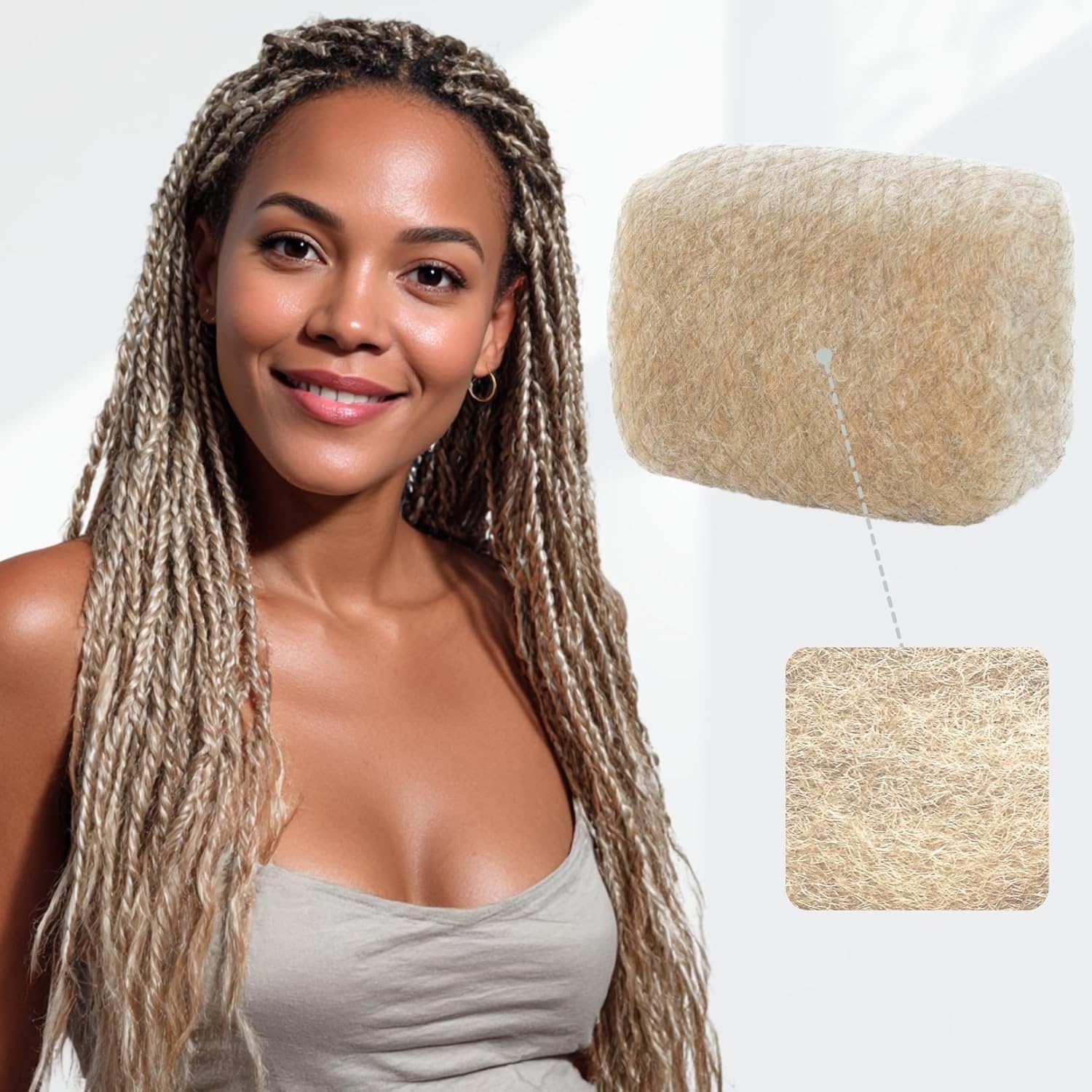 IUC Afro Kinkys Bulk 100% Human Hair, 1 Pack 50 Gram, #613, 16 inch – CLEARANCE!