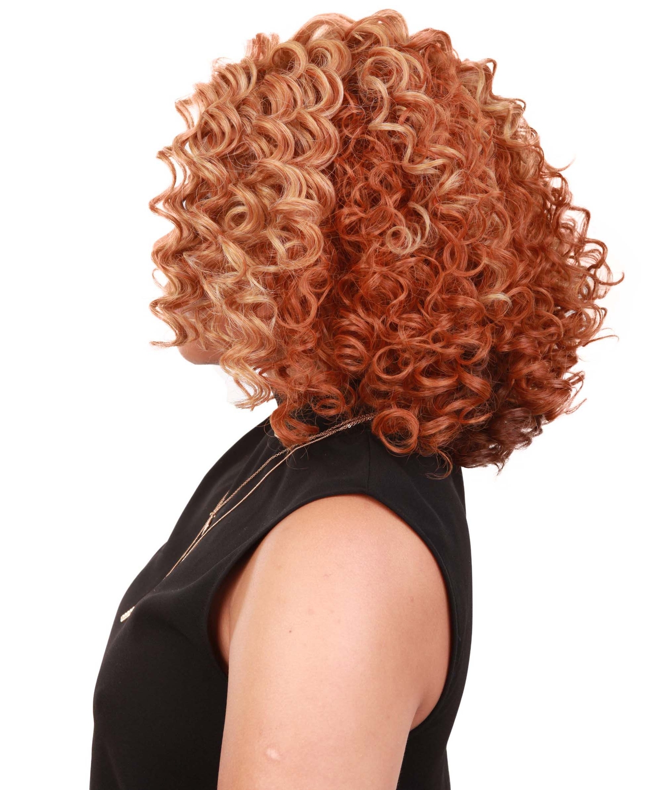 LUXLUXE Idia Curly 13 Inch Long 4X4 Hand-Tied Lace Front Wig, Strawberry Blonde