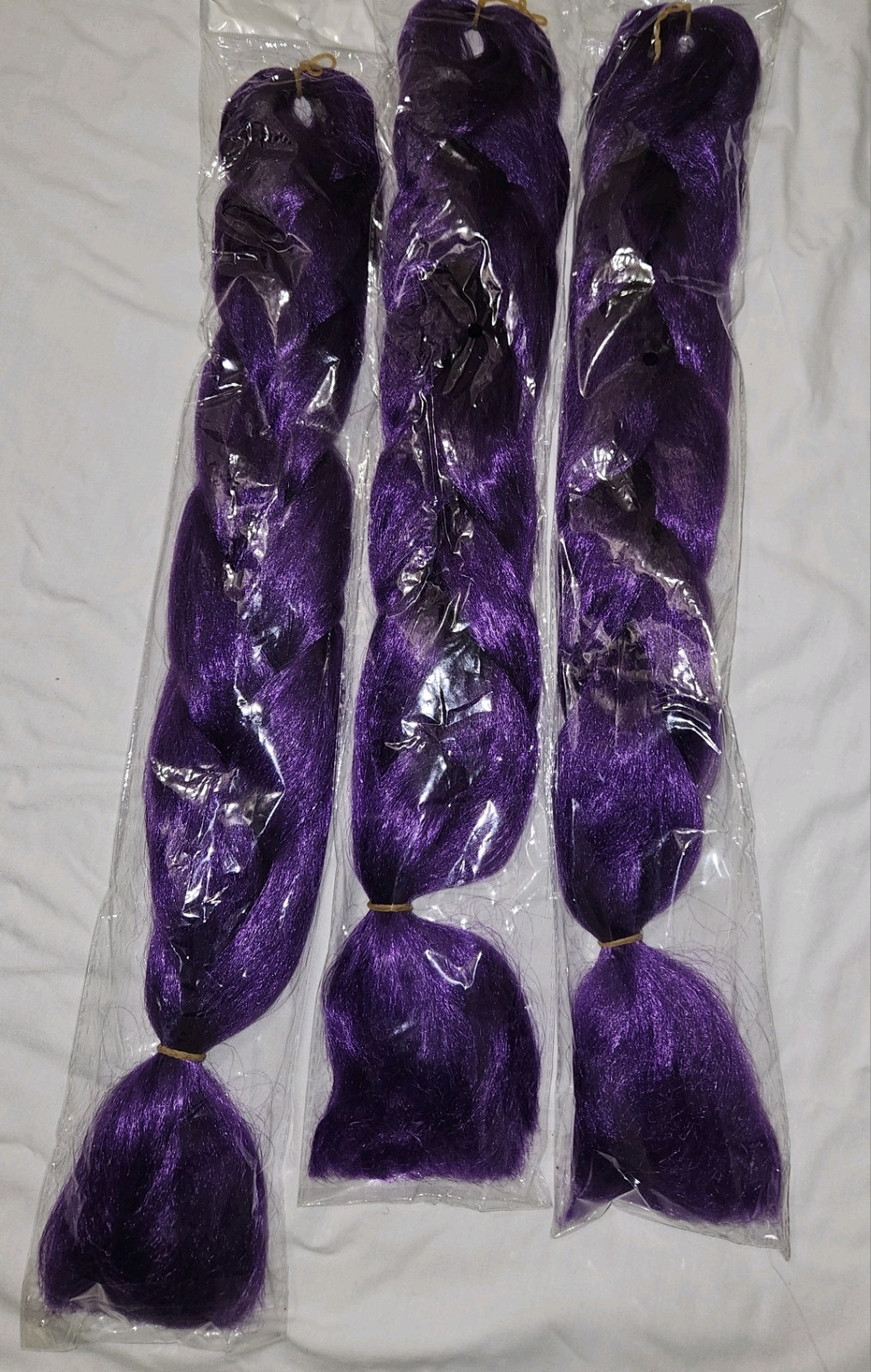 3 Pack Deep Purple Braid Jumbo Hair Extension 24 inches For Daily Use Party Hall