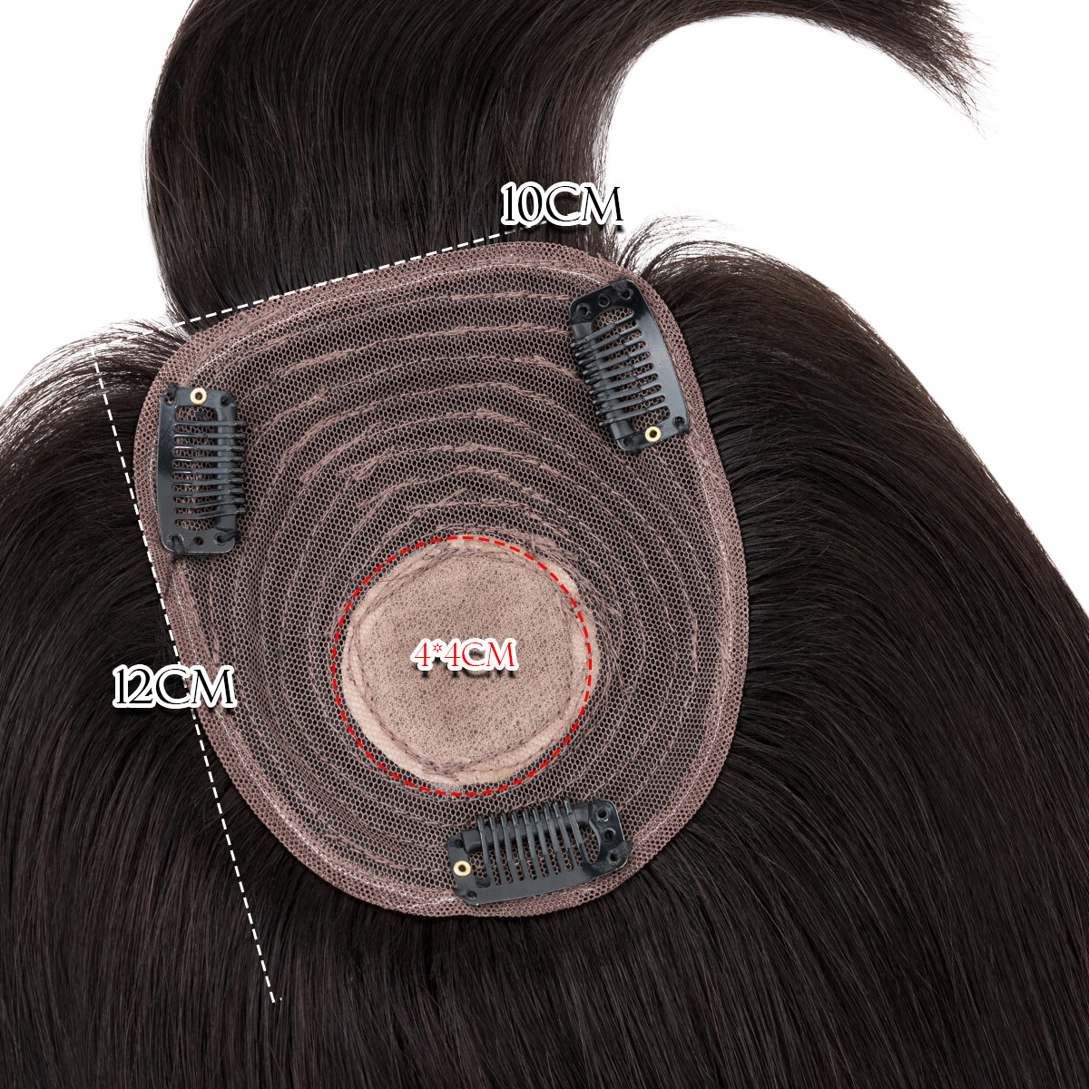US CLEARANCE 100% Real Human Hair Clip In Top Topper Remy Piece Silk Base Toupee