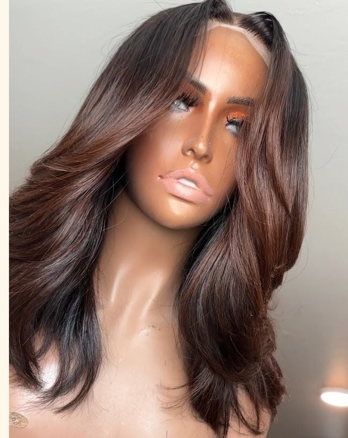 The Nirene Collection Human Hair Closure Wig Bob HD Lace Brand New Custom Color