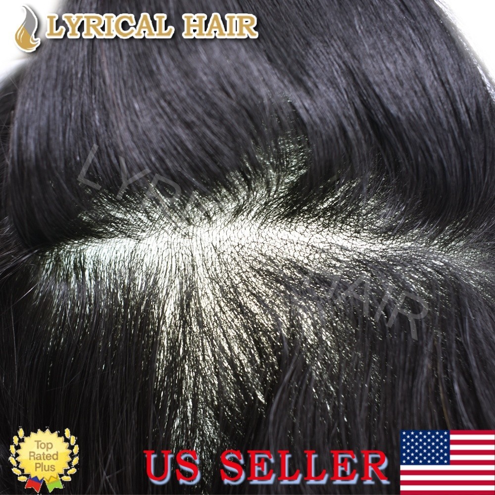 Invisible Ultra Thin Skin Mens Toupee Hair Replacement Poly Hairpiece PU System