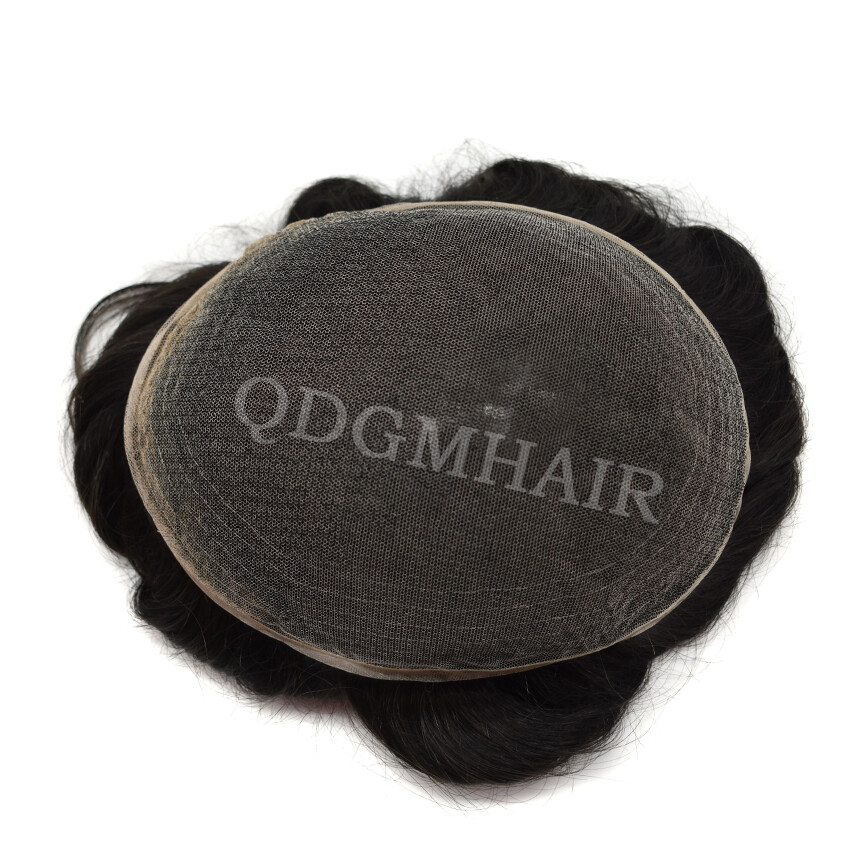 Mens Toupee Full French Lace Hairpiece All Lace Hair Replacement System Natural