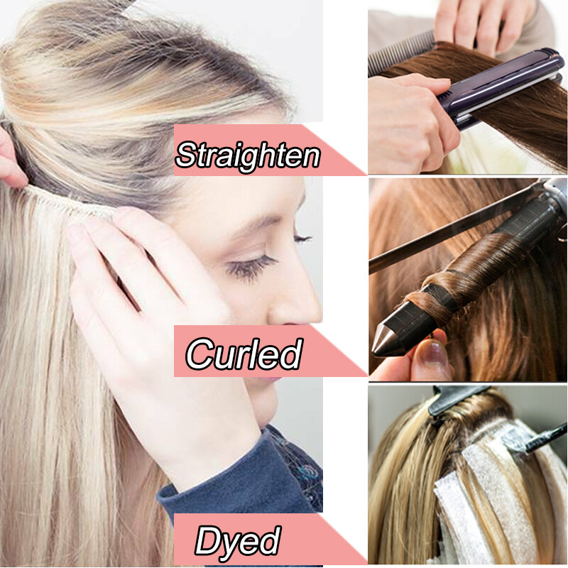 USPS Soft Remy Human Hair Clip in Real Human Hair Extensions Full Head Highlight