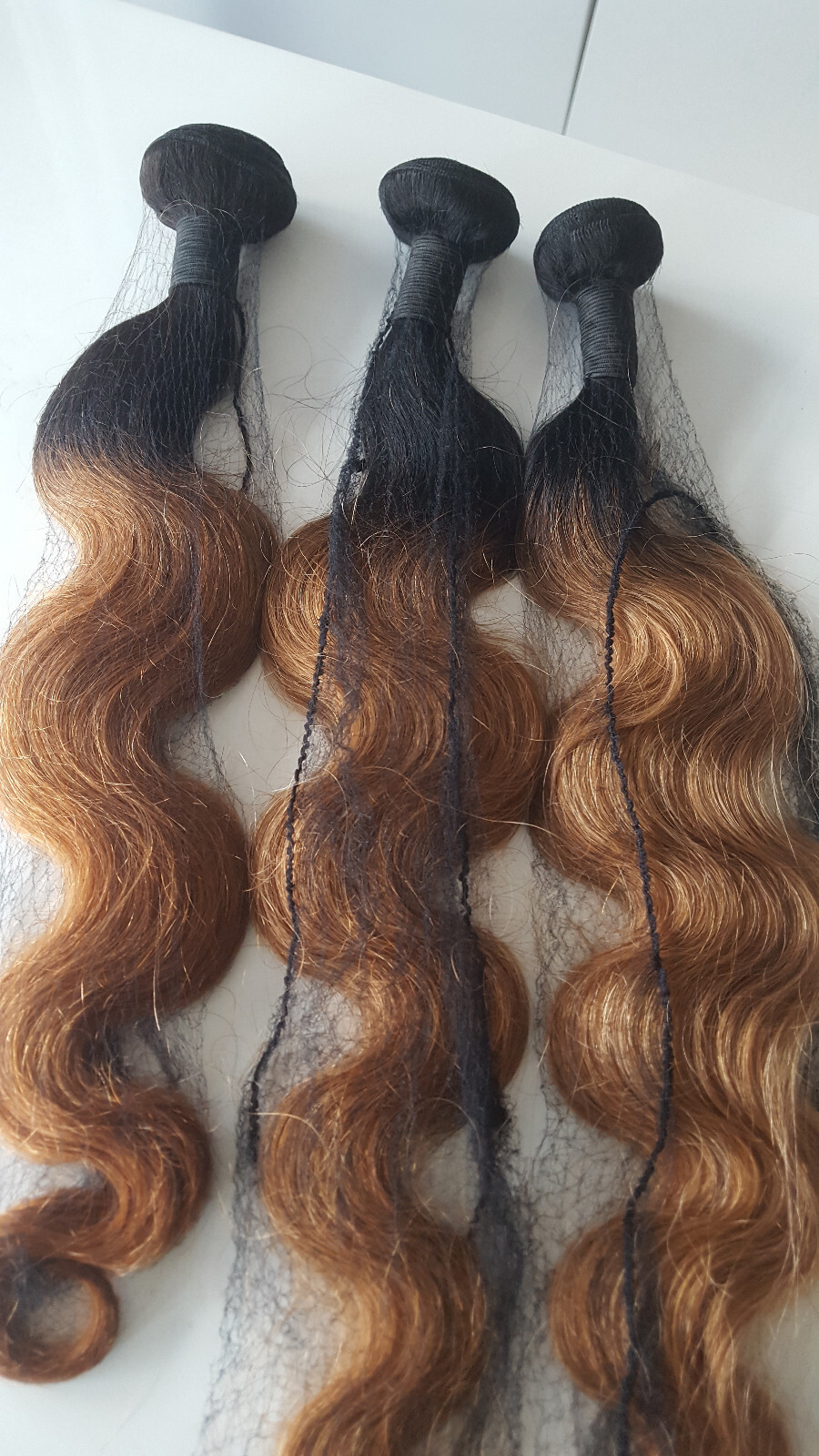 12A BRAZILIAN VIRGIN HUMAN HAIR 1B#/30# 2TONES ROOT OMBRE 3BUNDLES 28+30+30INCH