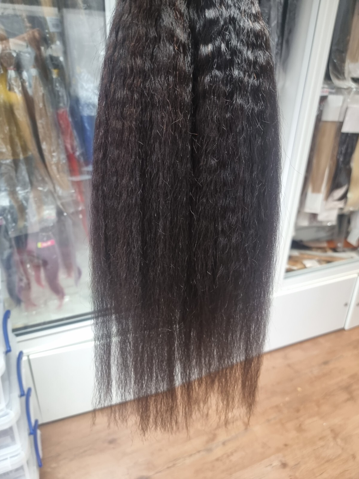 12A PERUVIAN VIRGIN HUMAN HAIR 24+24INCH KINKY STRAIGHT 200g 2BUNDLE FAST SHIP