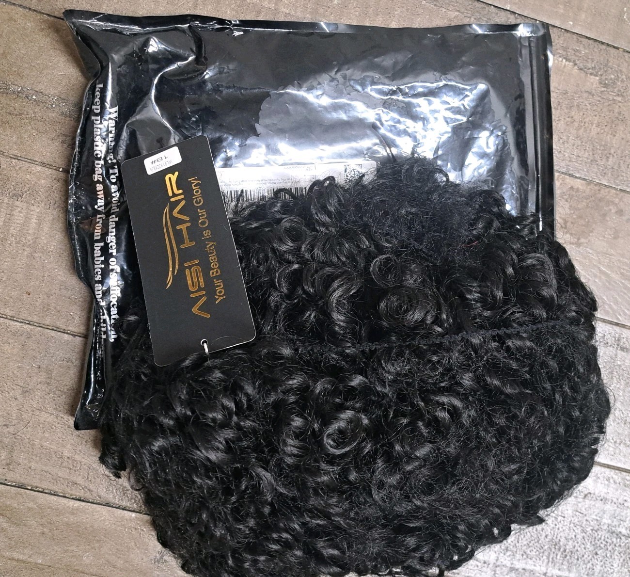 AISI HAIR Curly Afro Wig with Bangs Shoulder Length Wig Curly Black Synthetic