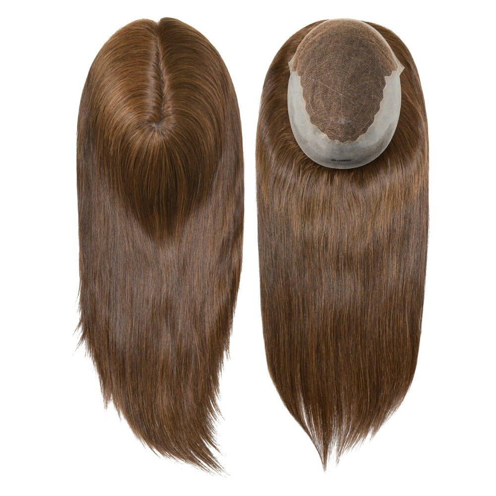 Women Topper Human Hair French Lace Top Pieces 7×9 Straight Hair 16” Q6L #L4