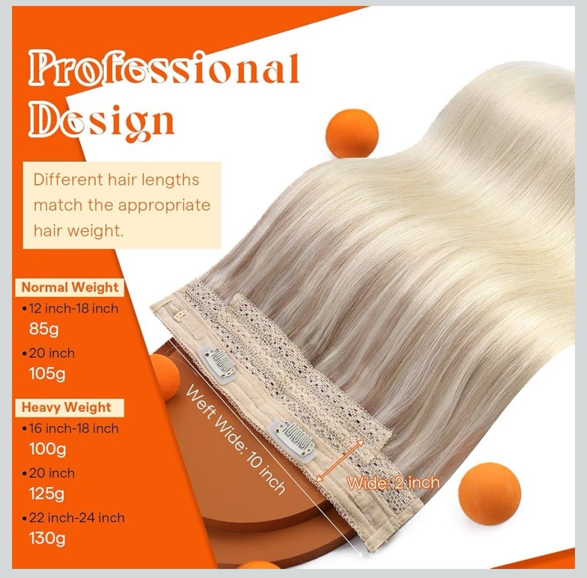 Sunny Hair FISHLINE 16″ Ash Blonde to Platinum Halo Wire Human Hair Extensions