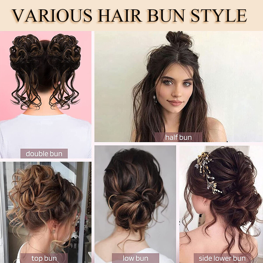 Messy Bun Ponytail Hair Extensions X-THICK Scrunchie Updo Claw Clip Chignon 65g