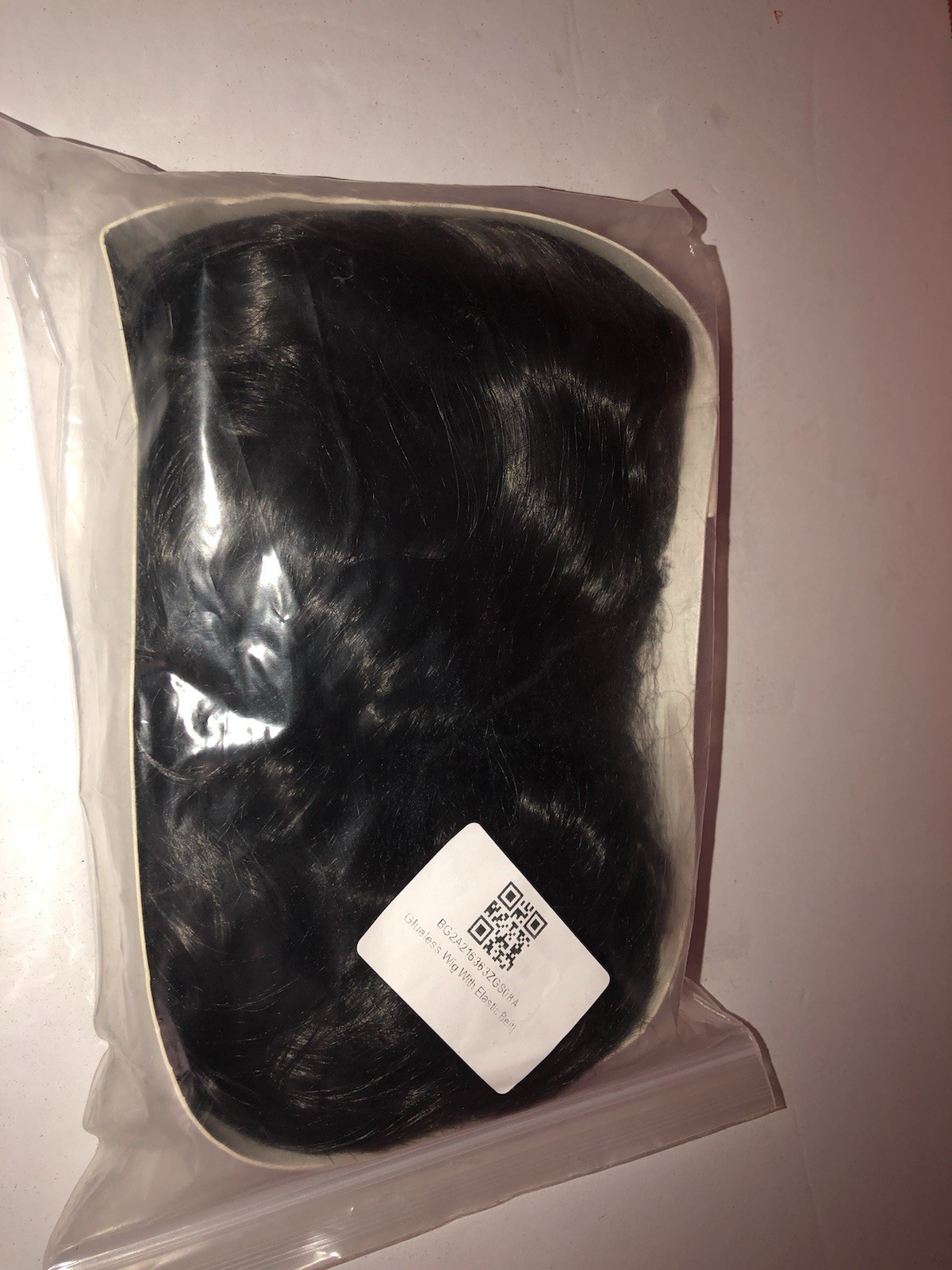 Glueless Straight Black Synthetic Wig 36 in Elastic Band One Size Women