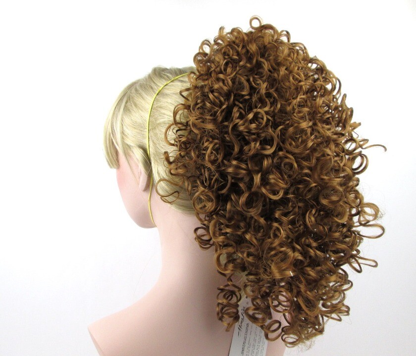 16″ LONG FULL LAYERED SPIRAL CURLS CURLY HAIR PONYTAIL HAIRPIECE BANANA CLIP