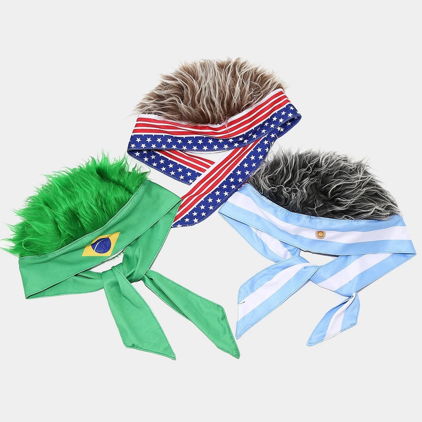 FIFA World Cup Funny Wig Headband Country Flag Soccer Fan Hat Party Costume Cap