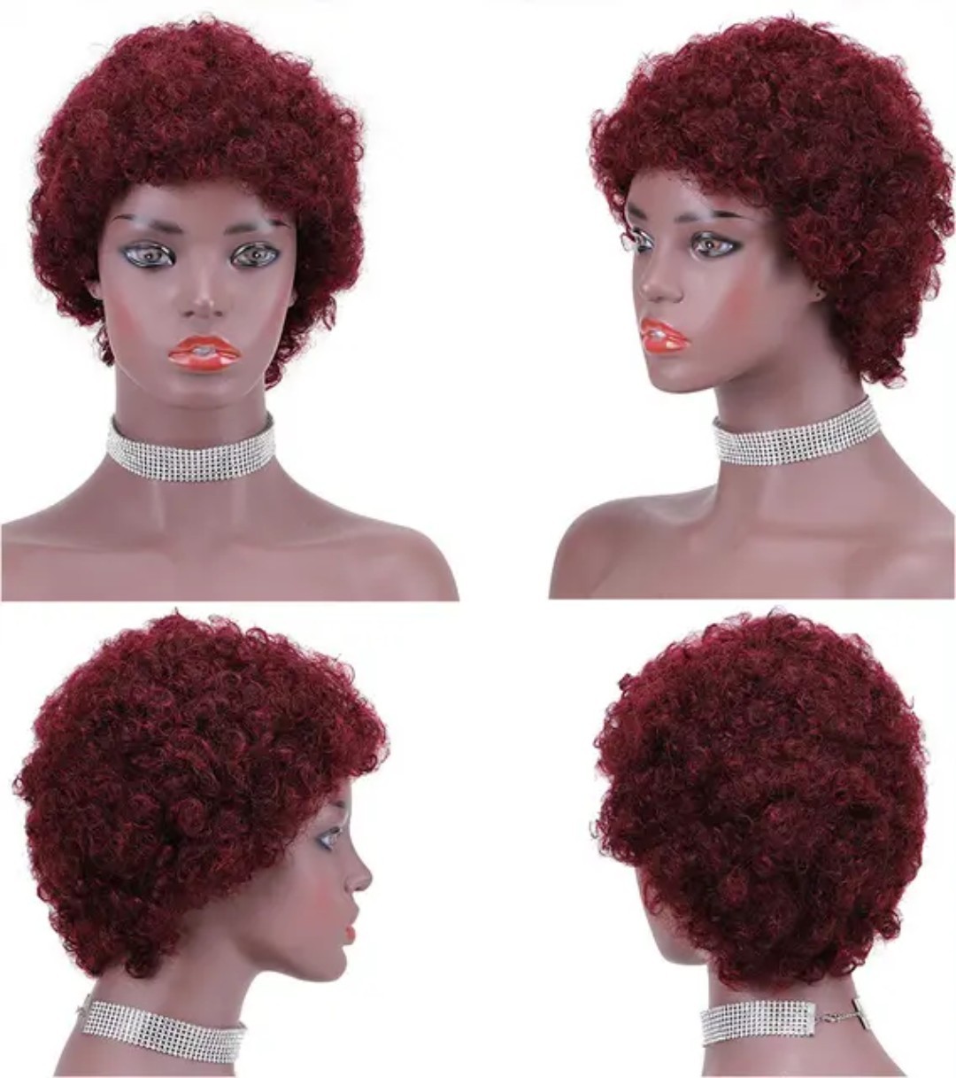 Red Curly Afro Style Wig for Women – Short Curly Texture Costume Hair